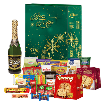 Cesta de Natal  Ametista 
Em caixa de papelão kraft decorada 
com 24 itens e 31 unidades, incluindo 
Panetone com frutas 400g, 
Panetone gotas com sabor chocolate 400g.
e mais outros produtos deliciosos.
Uma seleção perfeita para celebrar as 
festas com muito sabor e alegria!
 Cesta de Natal  Ametista 
Em caixa de papelão kraft decorada 
com 24 itens e 31 unidades, incluindo 
Panetone com frutas 400g, 
Panetone gotas com sabor chocolate 400g.
e mais outros produtos deliciosos.
Uma seleção perfeita para celebrar as 
festas com muito sabor e alegria!