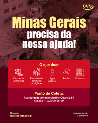 Minas Gerais precisa de sua ajuda