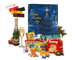 Cesta de Natal Cristal em caixa de papelão kraft decorada com 25 unidades, incluindo panetone, goiabada e outros produtos natalinos.