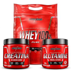 Kit suplementos (Whey + Creatina + Glutamina)
