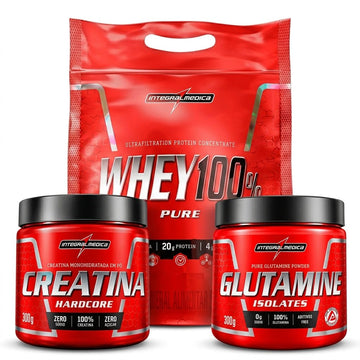 Kit suplementos (Whey + Creatina + Glutamina)
