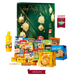 Cesta de Natal Turquesa com vários itens,
Incluindo 
Panetone frutas 400g Bauducco,
Panetone com gotas sabor chocolate  400g Bauducco
Espumante branco, 
Lentilha e outros produtos deliciosos 		
